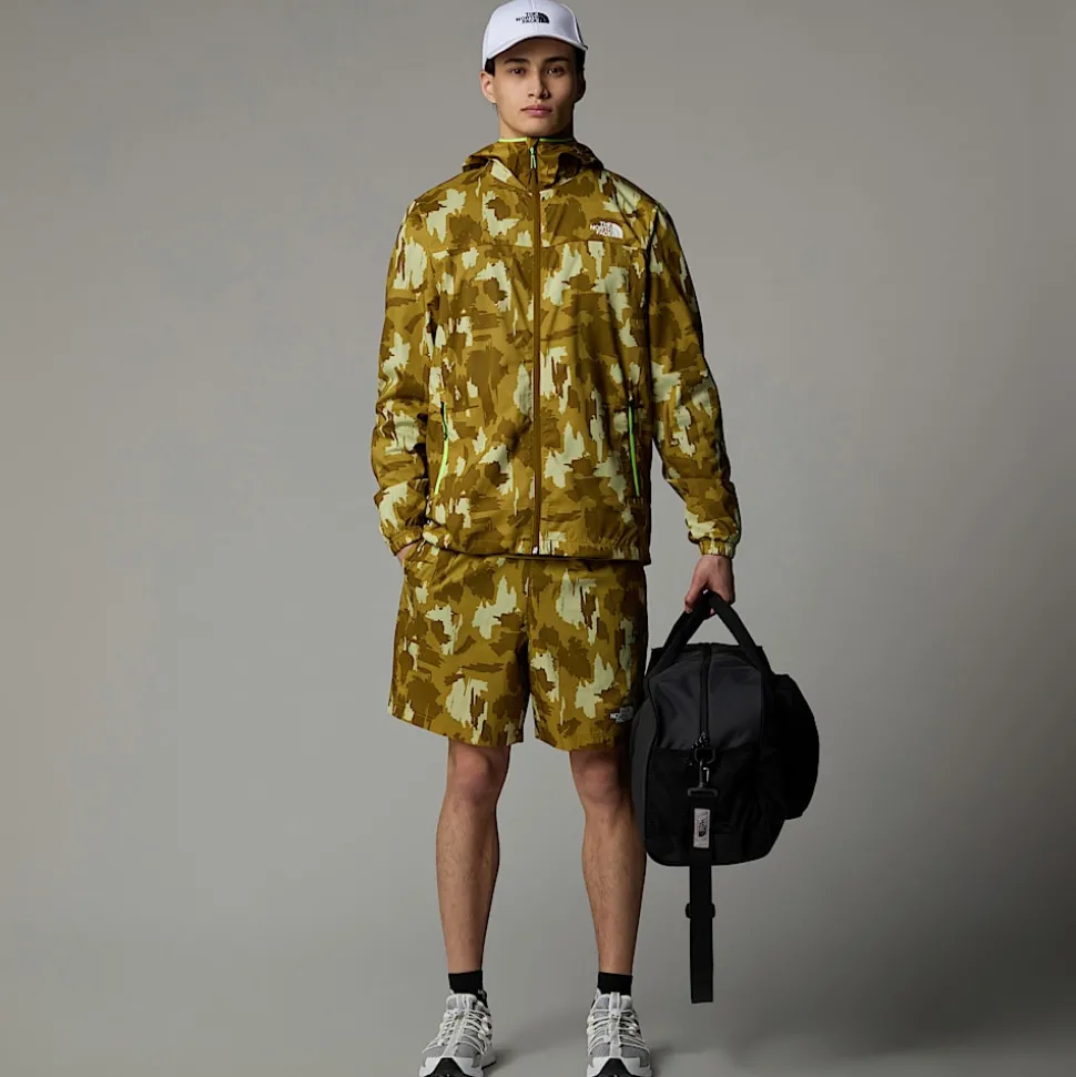 Chaqueta Cortavientos Estampada Con Capucha Para Hombre