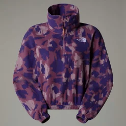 Forro Polar Estampado Con Cremallera De 1/4 Para Mujer